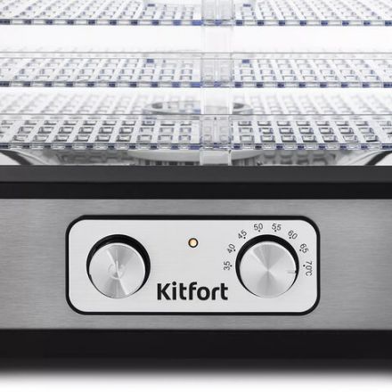 Сушилка для овощей KITFORT КТ-1912, 250 Вт, 5 поддонов, механическое управление, черная/серебристая