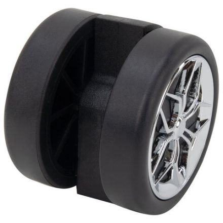 Колеса (ролики) BRABIX для кресла, прорезиненные, ХРОМ, d 60 мм, КОМПЛЕКТ 5 шт., шток d 11 мм, черные, короб, 533088