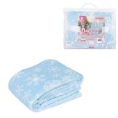 Плед новогодний, 150х200 см, "Снежинки", полиэстер, 210 г/м2, ЗОЛОТАЯ СКАЗКА, 592530