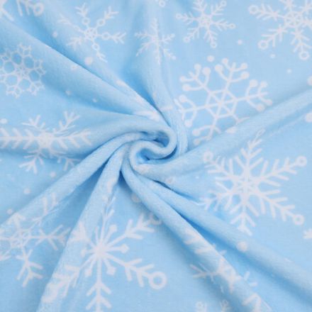 Плед новогодний, 150х200 см, "Снежинки", полиэстер, 210 г/м2, ЗОЛОТАЯ СКАЗКА, 592530