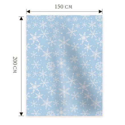 Плед новогодний, 150х200 см, "Снежинки", полиэстер, 210 г/м2, ЗОЛОТАЯ СКАЗКА, 592530