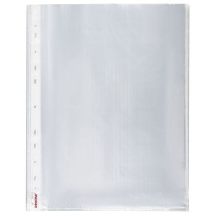 Папки-файлы перфорированные А4 ОФИСМАГ "Стандарт", КОМПЛЕКТ 100 шт., матовые, 30 мкм, 222095