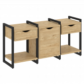 Loft Тумба на регулируемых опорах наборная. Вариант №6 VR.L-TN-6.O Тиквуд светлый/Чёрный металл 1440*460*719