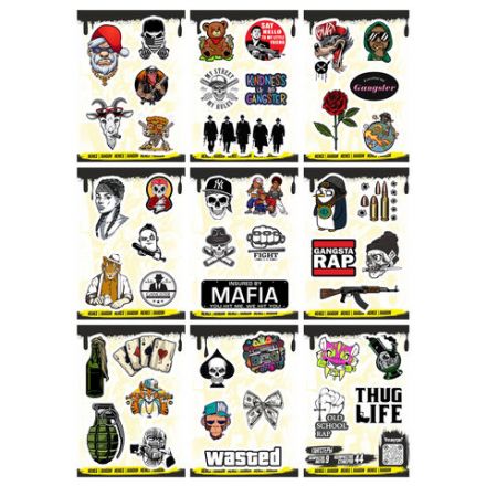 Наклейки виниловые, 44-50 шт., 9 листов, А6, "МОДЕРН", АССОРТИ, NALEPKING