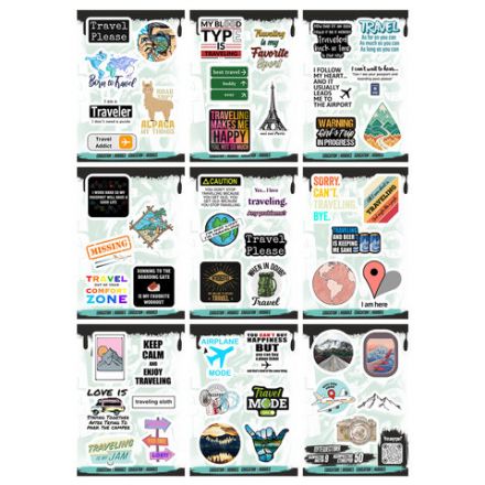 Наклейки виниловые, 44-50 шт., 9 листов, А6, "МОДЕРН", АССОРТИ, NALEPKING