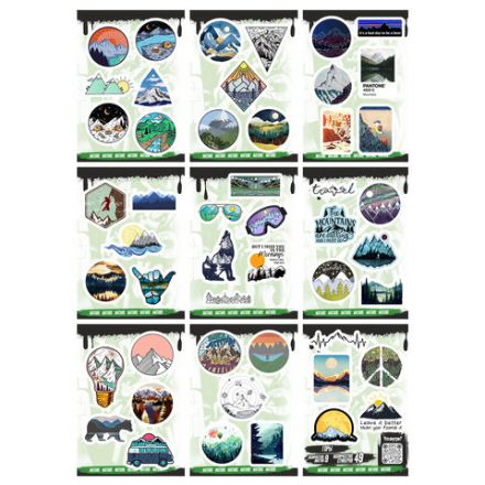 Наклейки виниловые, 44-50 шт., 9 листов, А6, "МОДЕРН", АССОРТИ, NALEPKING