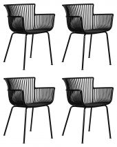 Набор 4 шт Стул обеденный DOBRIN ROSS, черный (B-03) без подушки