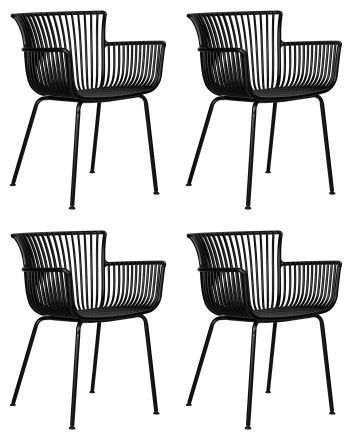 Набор 4 шт Стул обеденный DOBRIN ROSS, черный (B-03) без подушки