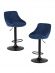 Набор 2 шт Стул барный DOBRIN LOGAN BLACK, синий велюр (MJ9-117)