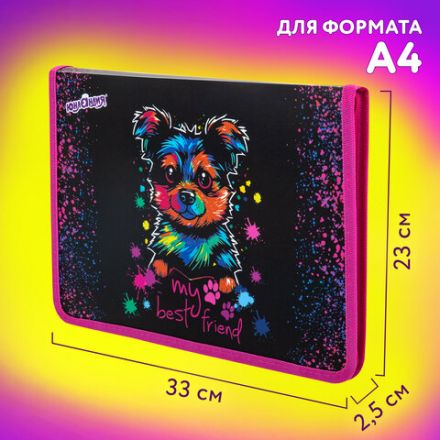 Папка для труда на молнии ЮНЛАНДИЯ А4, 1 отделение, откидная планка, органайзер, "True friend", 272221 Папка для труда на молнии ЮНЛАНДИЯ А4, 1 отделение, откидная планка, органайзер, "True friend", 272221