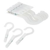 Прищепки бельевые с крючком 13 см, КОМПЛЕКТ 5 штук, пластик, белые, PRIMILA (ПРИМИЛА) EXTRA, 700518