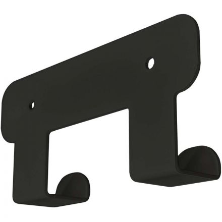 Вешалка настенная РЭ_H1021В, прямой гиб, 2 крючка,черный (611042)