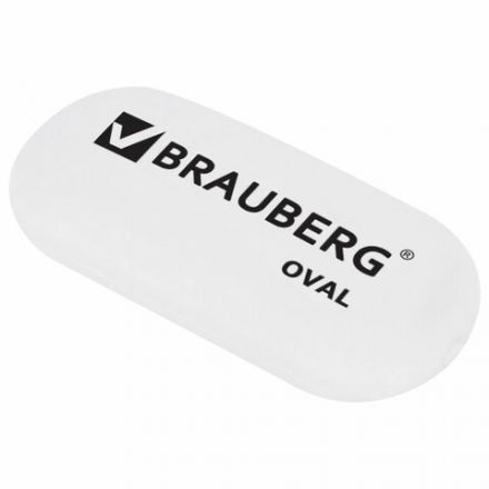 Ластик BRAUBERG "Oval", 55х23х10 мм, белый, овальный, 222471 Ластик BRAUBERG "Oval", 55х23х10 мм, белый, овальный, 222471