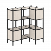 Loft Угловой внутренний стеллаж наборный VR.L-29 Денвер светлый/Чёрный металл 1278*862*1458