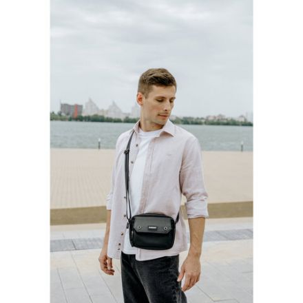 Сумка на плечо HEIKKI WALLET (ХЕЙКИ) два отделения, органайзер, черная, 15х20х5 см, 272639