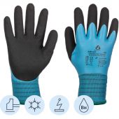 Перчатки трикотажные утепл. с дв.латекс. JetaSafety JLW-601-L голубые р.L