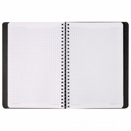Бизнес-тетрадь на гребне А5 148x218 мм, BRAUBERG "Office PRO", под кожу, клетка, 80 л., чёрная, 111046