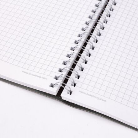 Бизнес-тетрадь на гребне А5 148x218 мм, BRAUBERG "Office PRO", под кожу, клетка, 80 л., чёрная, 111046