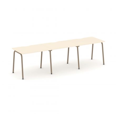 Estetica Рабочая станция на 3 места ES.RS-3.1-VK Сатин/Латте металл 2940*730*750