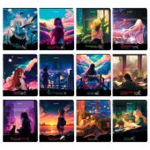 Тетради предметные, КОМПЛЕКТ 12 ПРЕДМЕТОВ, 48 л., матовая ламинация, BRAUBERG, "ANIME GIRLS", 404832 Тетради предметные, КОМПЛЕКТ 12 ПРЕДМЕТОВ, 48 л., матовая ламинация, BRAUBERG, "ANIME GIRLS", 404832