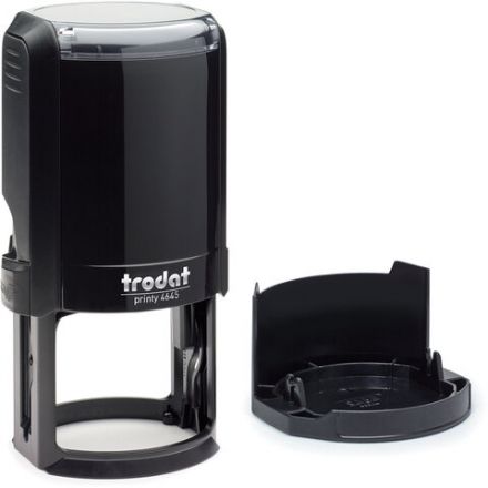 Оснастка для печатей, оттиск D=45 мм, синий, TRODAT 4645, корпус черный, крышка, подушка