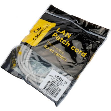 Патч-корд LSZH UTP Cablexpert кат.5e, 2м, литой, многожильный (серый)