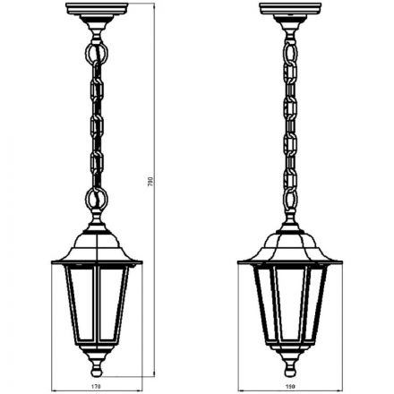 Светильник уличный НСУ 06-60-001 У1 Адель 1, черный/стекло, 60Вт, IP44