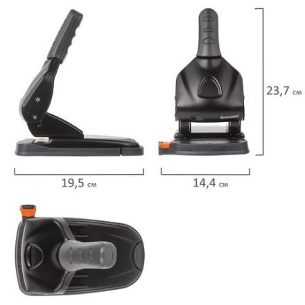 Дырокол металлический МОЩНЫЙ BRAUBERG "Heavy duty" до 65 л., эргономичный, черный, 228496 Дырокол металлический МОЩНЫЙ BRAUBERG "Heavy duty" до 65 л., эргономичный, черный, 228496