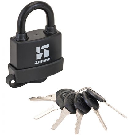 Замок навесной всепогод_УЗК Аллюр ВС1Ч-375П (58xd=8,5) чугун черный (6кл)