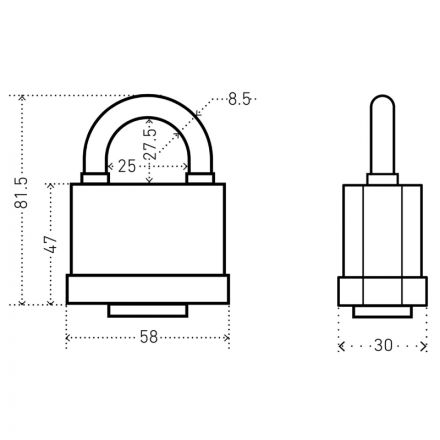Замок навесной всепогод_УЗК Аллюр ВС1Ч-375П (58xd=8,5) чугун черный (6кл)