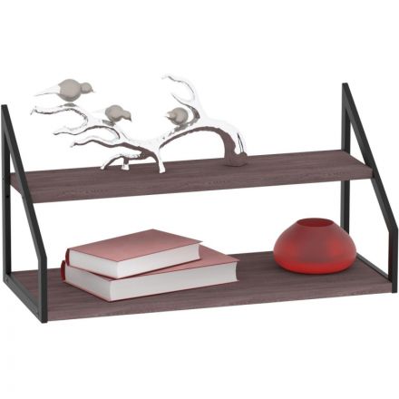 Полка TI_настен/настоль Комус Онега-8 250х600 мет чер/ЛДСП ясень анкор тем