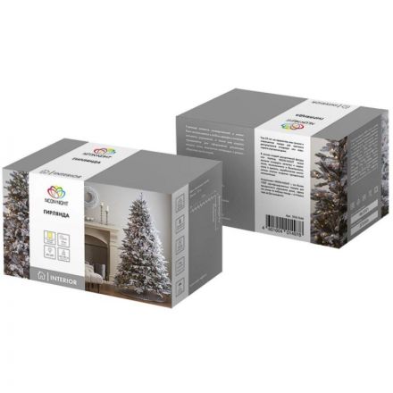 Электрогирлянда Твинкл Лайт 10 м, темно-зеленый ПВХ, 80LED, Теп бел 303-046