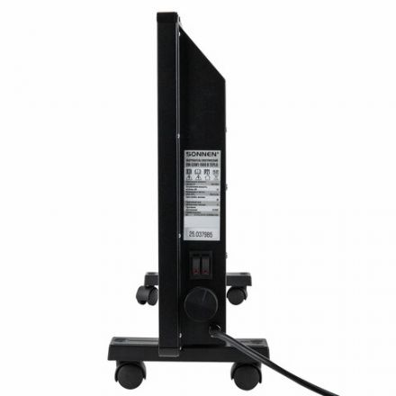 Обогреватель-конвектор SONNEN TEPLO-15, 1500 Вт, Х-образный нагревательный элемент, черный, сделано в России, 457628