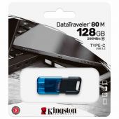 Флеш-диск 128 GB KINGSTON DataTraveler 80 M, разъем Type-C 3.2, черный, DT80M/128GB