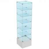 Витрина W_ Истра 510 закрытая, задн.стенка стекло 450х450х1800 серый