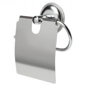 Держатель для туалетной бумаги металлич.хромирован.с крышкой