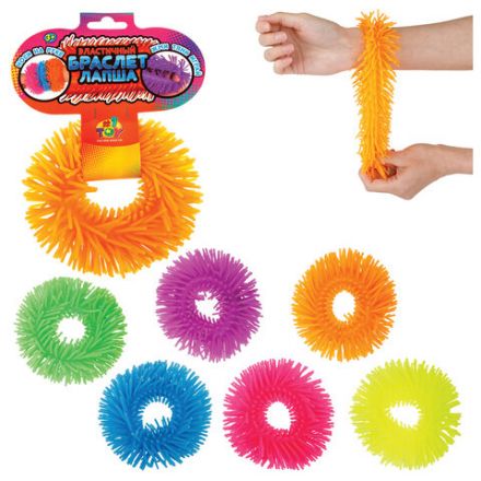 Игрушка-антистресс "ЛАПША" эластичный браслет, ассорти, 1TOY Игрушка-антистресс "ЛАПША" эластичный браслет, ассорти, 1TOY