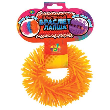 Игрушка-антистресс "ЛАПША" эластичный браслет, ассорти, 1TOY Игрушка-антистресс "ЛАПША" эластичный браслет, ассорти, 1TOY