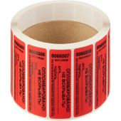 Пломба наклейка 66/22 без следа, Дата/Подпись, красная, 500 шт/уп