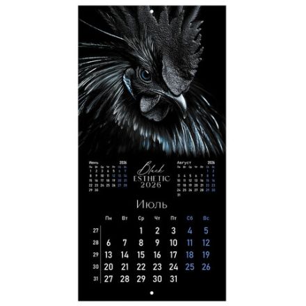 Календарь настенный перекидной 2026 г., BRAUBERG, 12 листов, 28,5х28,5 см, "Black esthetic", 116927