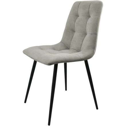 Стул GL_Риполи ЭМАЛЬ ЧЕРНЫЙ МУАР Catania Smoke/светло-серый