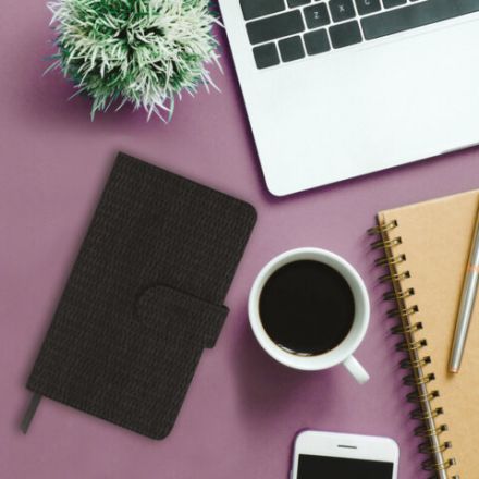 Еженедельник датированный 2026 МАЛЫЙ ФОРМАТ 95х155 мм, А6, BRAUBERG "Augustus", под кожу, черный, 117186