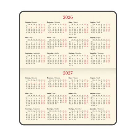 Еженедельник датированный 2026 МАЛЫЙ ФОРМАТ 95х155 мм, А6, BRAUBERG "Augustus", под кожу, черный, 117186