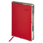 Ежедневник датированный 2026 А5 148х218 мм, GALANT "Infinity Silver", под кожу, красный, 117497