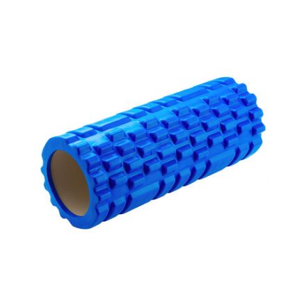 Ролик массажный для йоги и фитнеса, 33х14 см, EVA, синий, с выступами, DASWERK (ДАСВЕРК), 680024