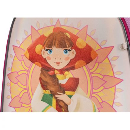 Ранец КОМУС Три богатыря Любава,Basic 2 отд.,эргоном. спинка,пайетки полиэс