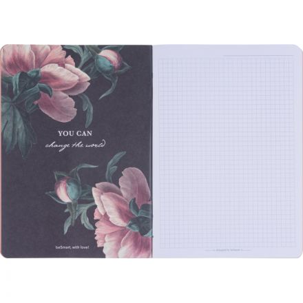 Тетрадь общая, BS, 150х210мм, 48л., клетка, скрепка. Flora, букет N4754