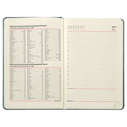 Ежедневник недатированный А5 138х213 мм BRAUBERG "Status", под кожу, 160 л., серо-голубой, 113365