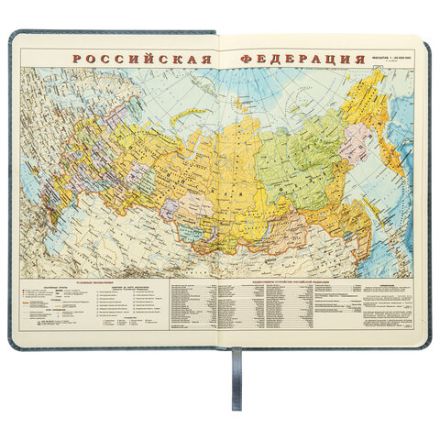 Ежедневник недатированный А5 138х213 мм BRAUBERG "Status", под кожу, 160 л., серо-голубой, 113365