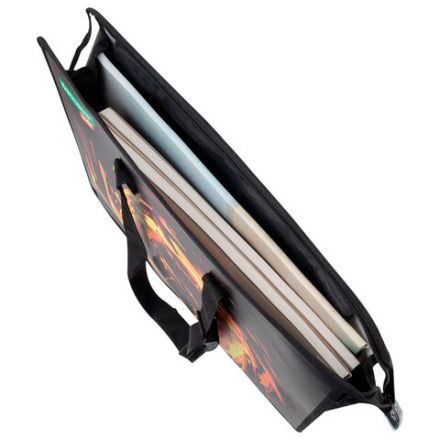 Папка для рисунков и чертежей с регулируемыми ручками BRAUBERG KIDS А3,1 отделение, карман внутри, "Fire split", 273416